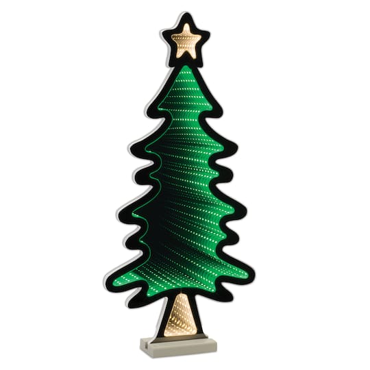 90047DS 25 in. Acrylic UL Plug Tree with Star Infinity Light, Green & White